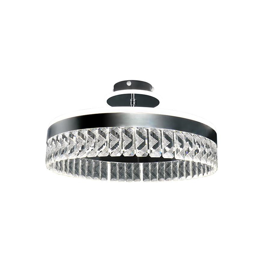 LED Димируем кристален полилей за повърхностен монтаж LED/75W/230V 3000-6500K матов хром + дистанционно управление