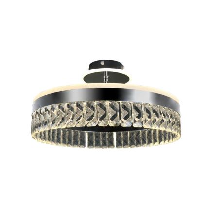 LED Димируем кристален полилей за повърхностен монтаж LED/75W/230V 3000-6500K матов хром + дистанционно управление