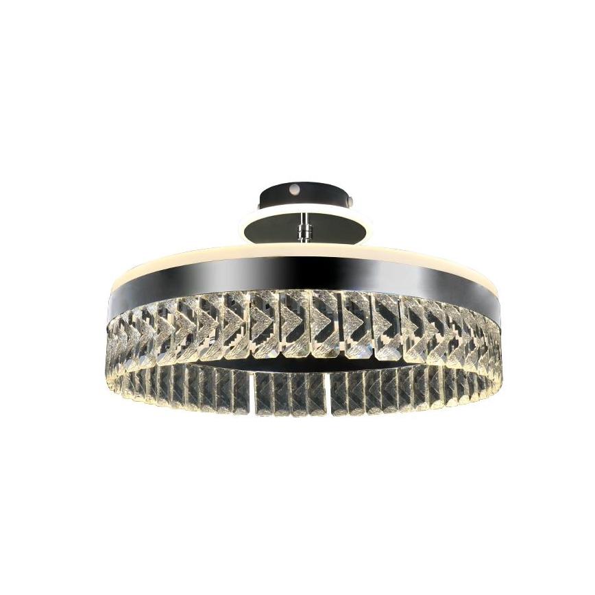 LED Димируем кристален полилей за повърхностен монтаж LED/75W/230V 3000-6500K матов хром + дистанционно управление