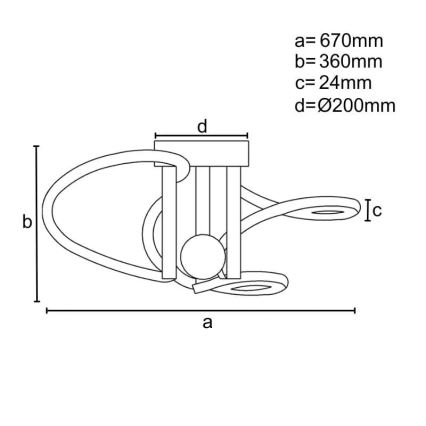 LED Димируем полилей за повърхностен монтаж LED/80W/230V 3000-6500K + дистанционно управление