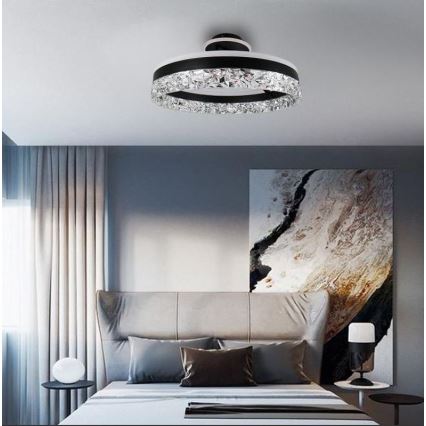 LED Димируем полилей за повърхностен монтаж LED/86W/230V 3000-6500K черен + дистанционно управление
