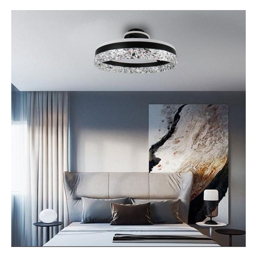 LED Димируем полилей за повърхностен монтаж LED/86W/230V 3000-6500K черен + дистанционно управление
