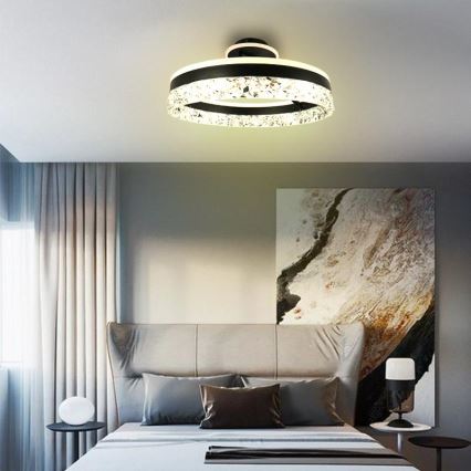 LED Димируем полилей за повърхностен монтаж LED/86W/230V 3000-6500K черен + дистанционно управление