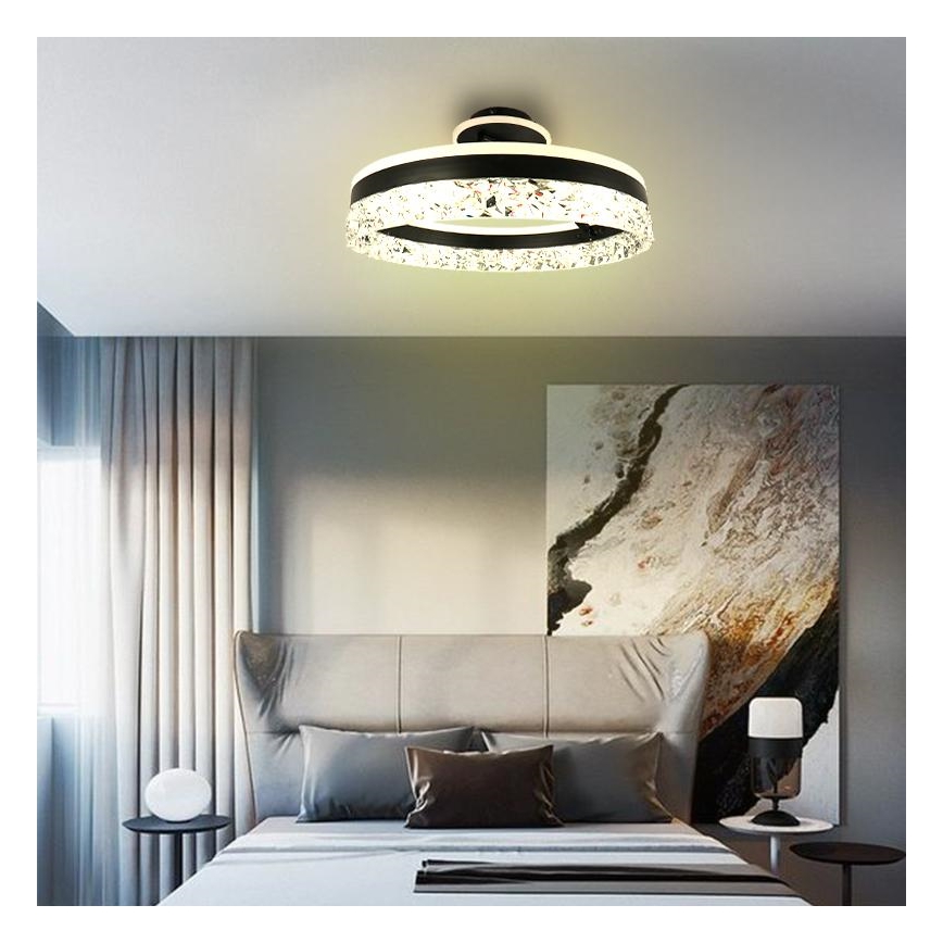LED Димируем полилей за повърхностен монтаж LED/86W/230V 3000-6500K черен + дистанционно управление