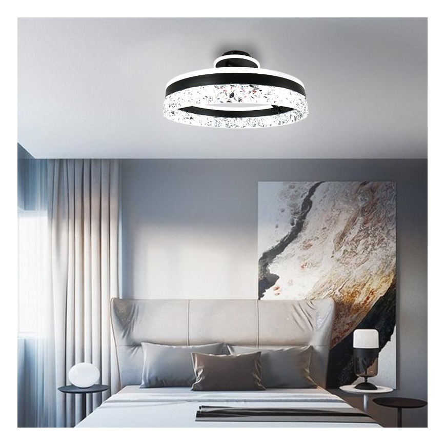 LED Димируем полилей за повърхностен монтаж LED/86W/230V 3000-6500K черен + дистанционно управление
