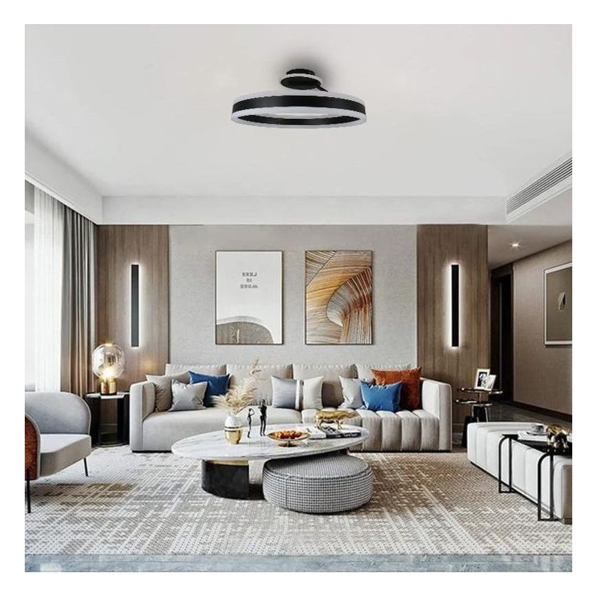 LED Димируем полилей за повърхностен монтаж LED/86W/230V 3000-6500K черен + дистанционно управление