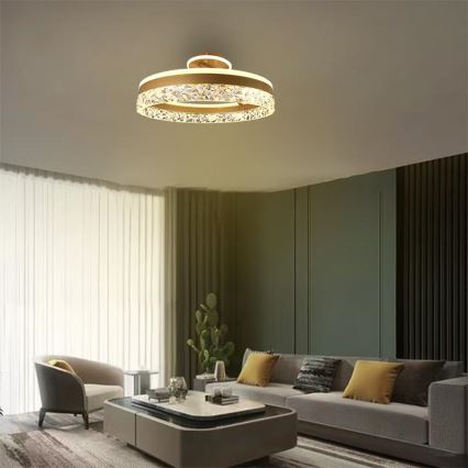 LED Димируем полилей за повърхностен монтаж LED/86W/230V 3000-6500K златист + дистанционно управление