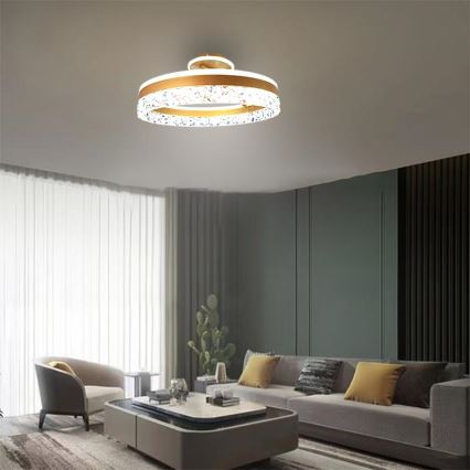 LED Димируем полилей за повърхностен монтаж LED/86W/230V 3000-6500K златист + дистанционно управление