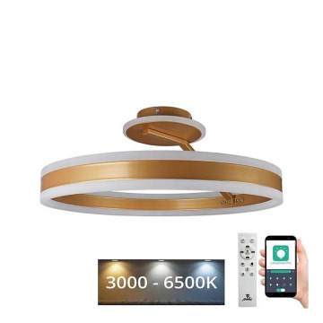 LED Димируем полилей за повърхностен монтаж LED/86W/230V 3000-6500K златист + дистанционно управление