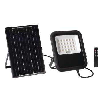 LED Димируем прожектор със соларен панел и сензор за здрач LED/10W/10000 mAh 3,2V IP65 + дистанционно управление
