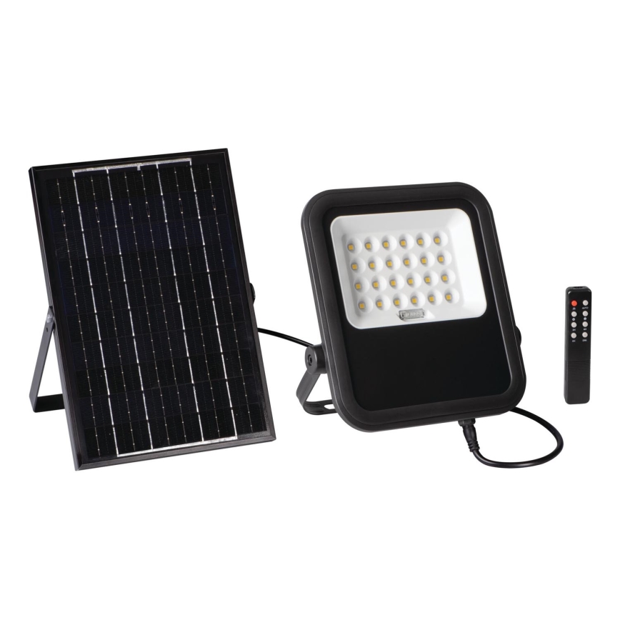 LED Димируем прожектор със соларен панел и сензор за здрач LED/10W/10000 mAh 3,2V IP65 + дистанционно управление