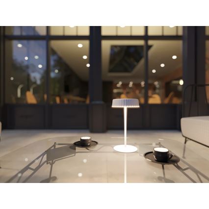 LED Димируем соларен акумулаторен настолна лампа VIVIEN LED/3W/5V 2700K 1600 mAh IP54 бял