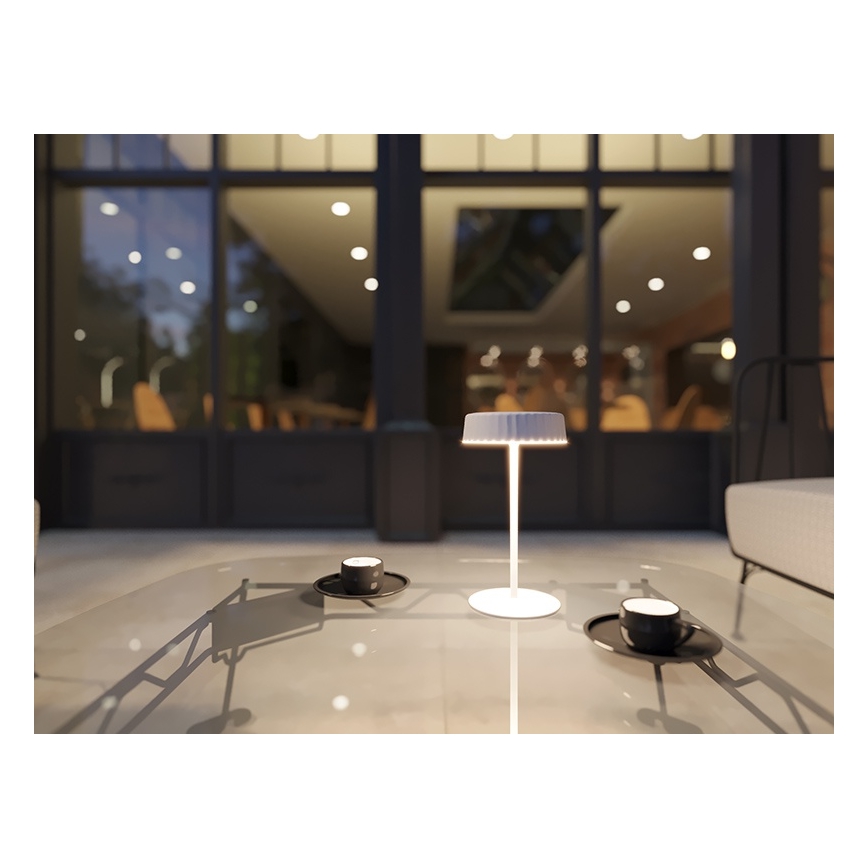 LED Димируем соларен акумулаторен настолна лампа VIVIEN LED/3W/5V 2700K 1600 mAh IP54 бял