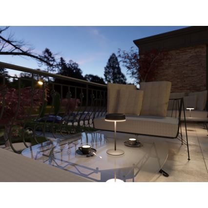 LED Димируем соларен акумулаторен настолна лампа VIVIEN LED/3W/5V 2700K 1600 mAh IP54 черен