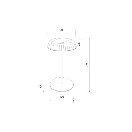 LED Димируем соларен акумулаторен настолна лампа VIVIEN LED/3W/5V 2700K 1600 mAh IP54 черен
