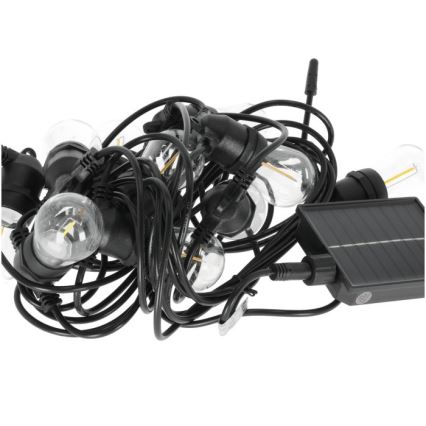 LED димируема соларна декоративна гирлянда STARLIGHT NEO 10xE27/3,7V 2700K IP54 1200 mAh 11,5m + дистанционно управление