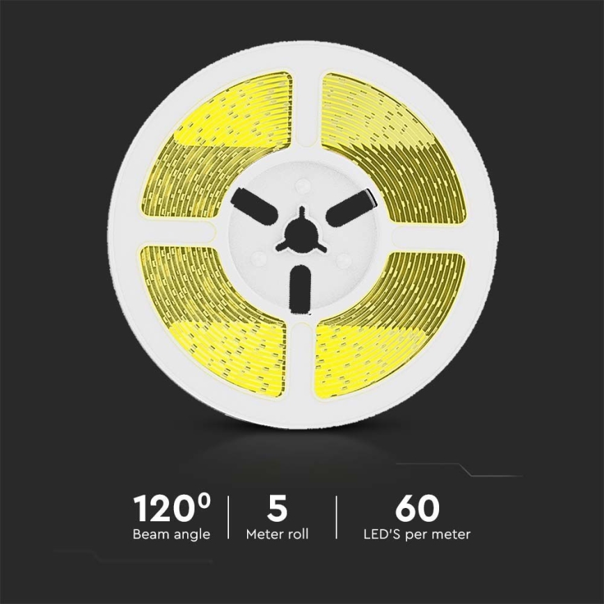 LED регулируема соларна лента LED/1,2W/3,7V 4000K IP67 1500 mAh 5м + дистанционно управление
