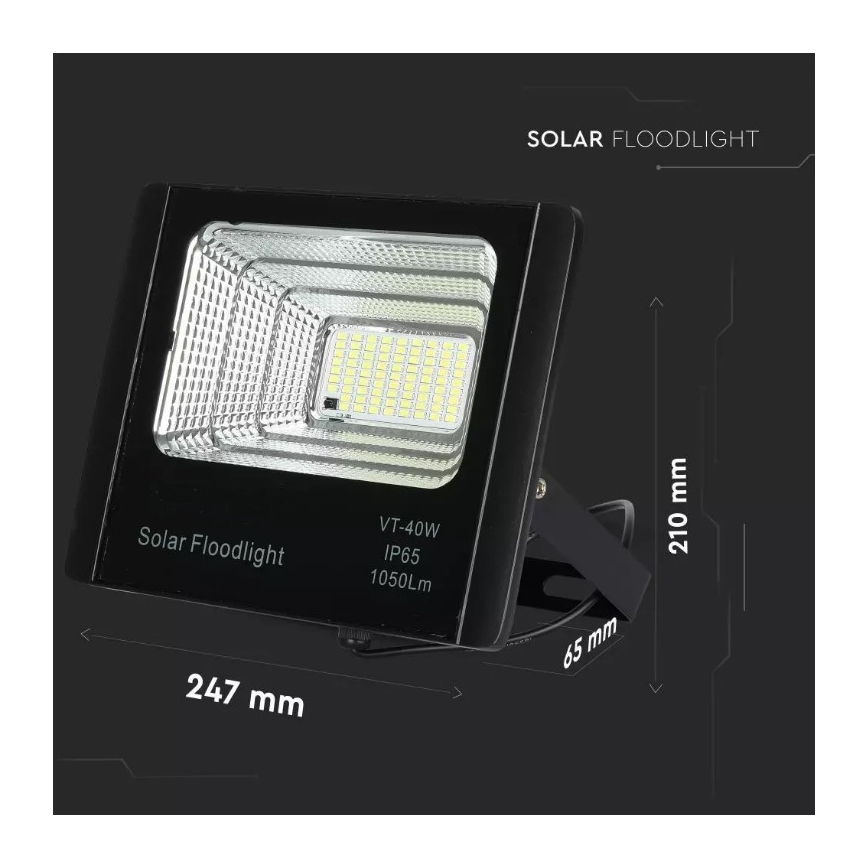 LED Димируем соларен прожектор LED/16W/3,2V 4000K IP65 10000 mAh + дистанционно управление