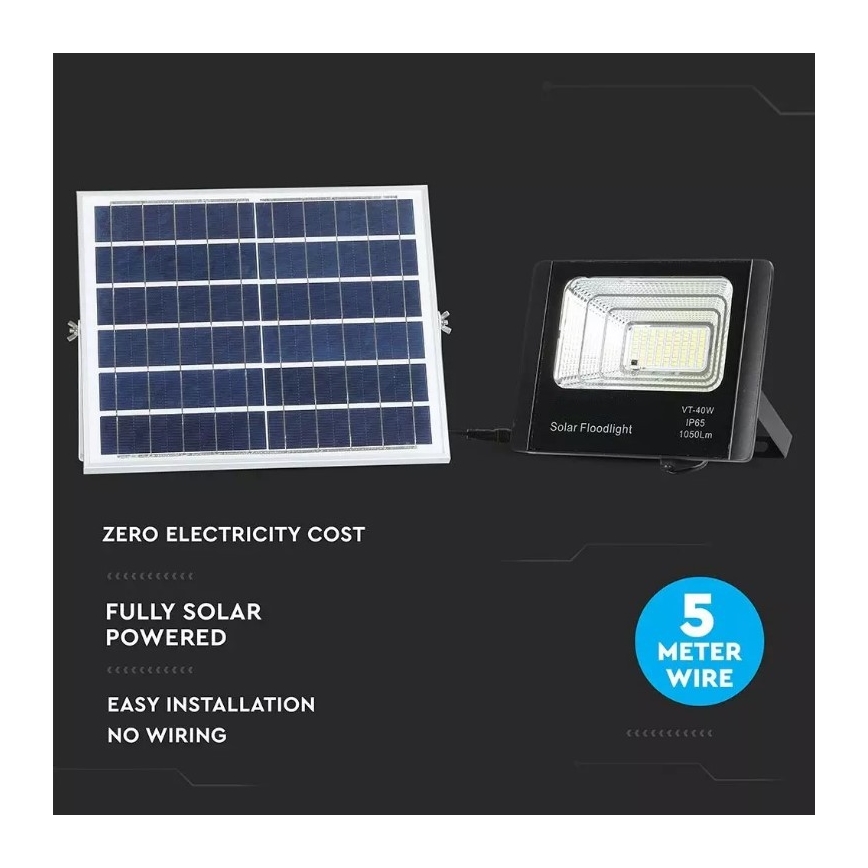 LED Димируем соларен прожектор LED/16W/3,2V 4000K IP65 10000 mAh + дистанционно управление