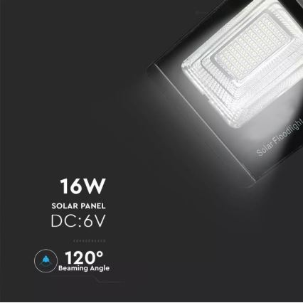 LED Димируем соларен прожектор LED/16W/3,2V 4000K IP65 10000 mAh + дистанционно управление
