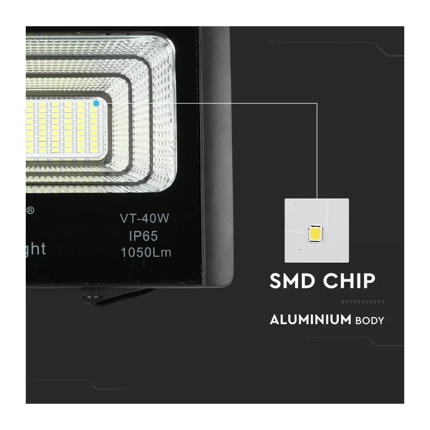 LED Димируем соларен прожектор LED/16W/3,2V 4000K IP65 10000 mAh + дистанционно управление