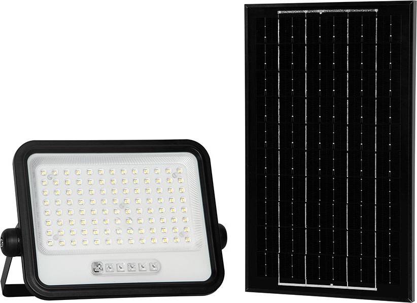 LED димируем соларен прожектор LED/200W/3,2V 2000-8000K IP65 10000 mAh черен + дистанционно управление