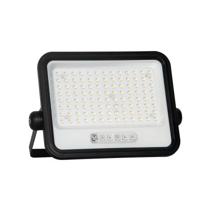 LED димируем соларен прожектор LED/200W/3,2V 2000-8000K IP65 10000 mAh черен + дистанционно управление