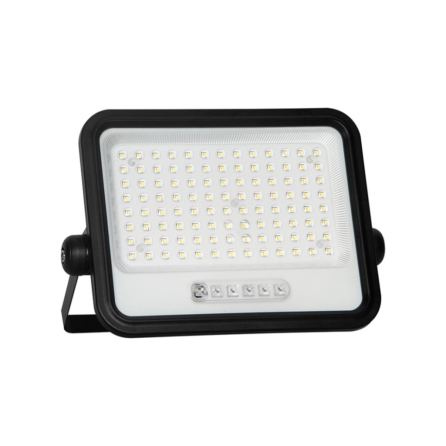 LED димируем соларен прожектор LED/200W/3,2V 2000-8000K IP65 10000 mAh черен + дистанционно управление