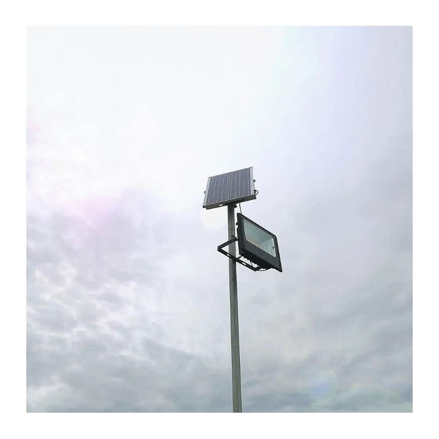 LED Димируем соларен прожектор LED/20W/6,4V 4000K IP65 10000 mAh + дистанционно управление
