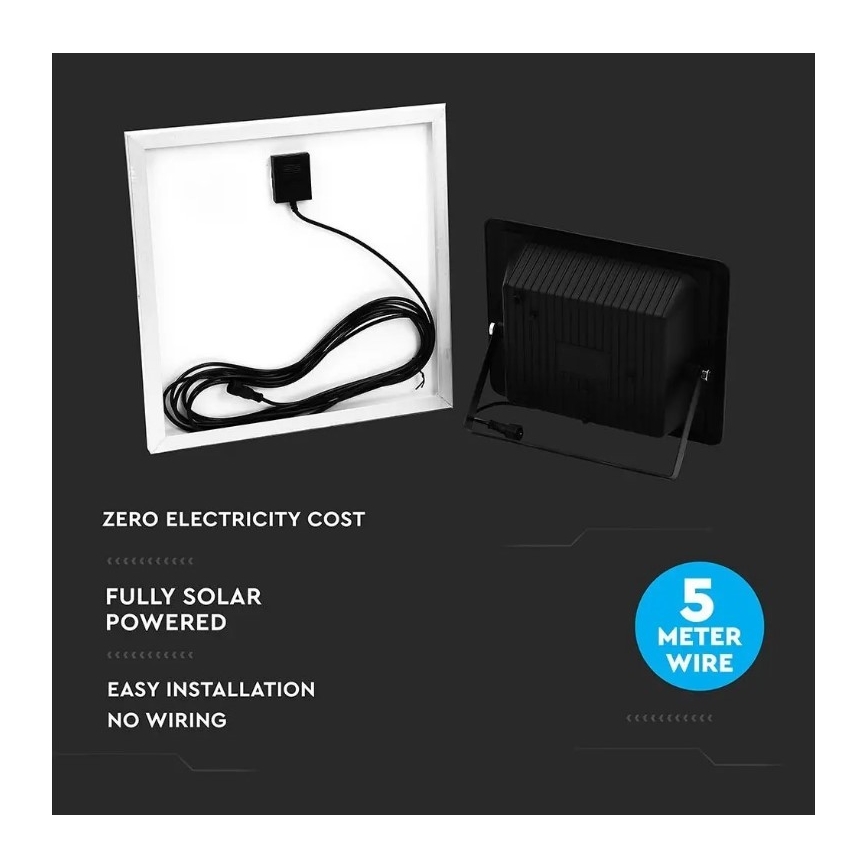 LED Димируем соларен прожектор LED/20W/6,4V 4000K IP65 10000 mAh + дистанционно управление