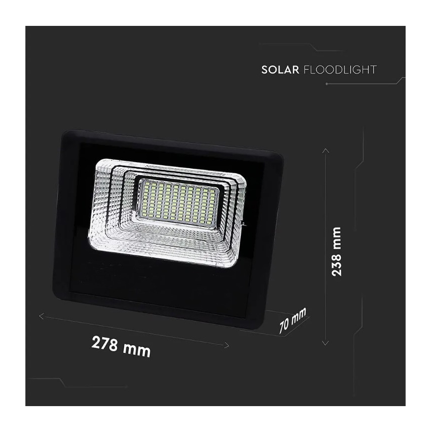 LED Димируем соларен прожектор LED/20W/6,4V 4000K IP65 10000 mAh + дистанционно управление