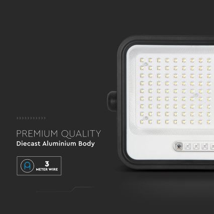 LED соларен прожектор с регулируема яркост LED/300W/3,2V 2000-8000K IP65 15000 mAh черен + дистанционно управление
