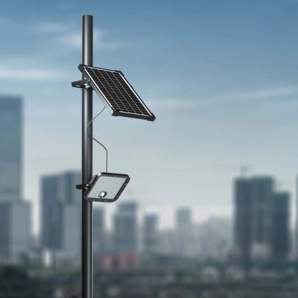 LED Димируем соларен прожектор със сензор LED/10W/3,7V 4000/6000K IP65 + дистанционно управление