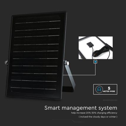 LED Димируем соларен прожектор със сензор LED/10W/3,7V 4000/6000K IP65 + дистанционно управление