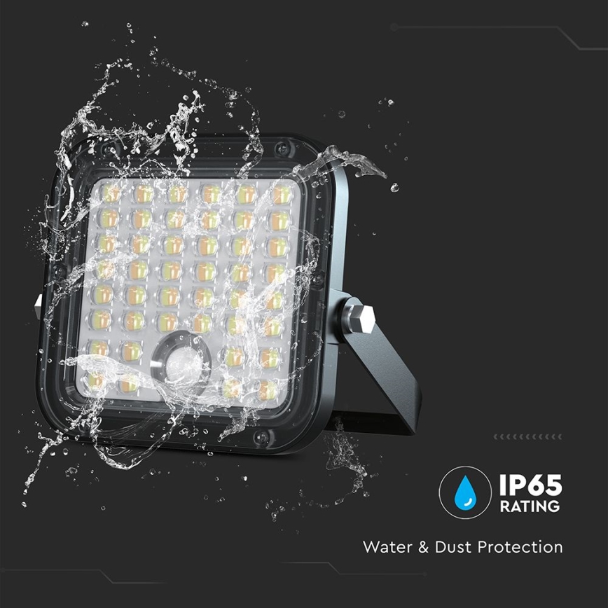 LED Димируем соларен прожектор със сензор LED/10W/3,7V 4000/6000K IP65 + дистанционно управление