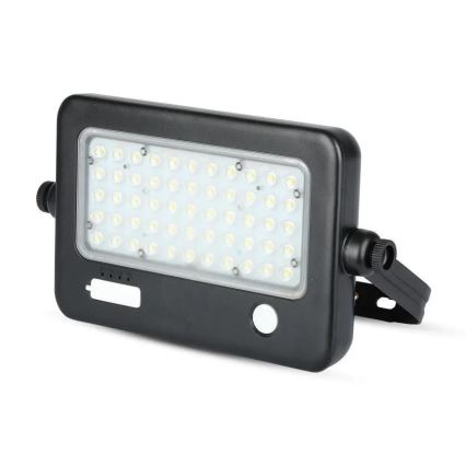 LED Димируем соларен прожектор със сензор LED/10W/3,7V 4000K IP65 + USB порт