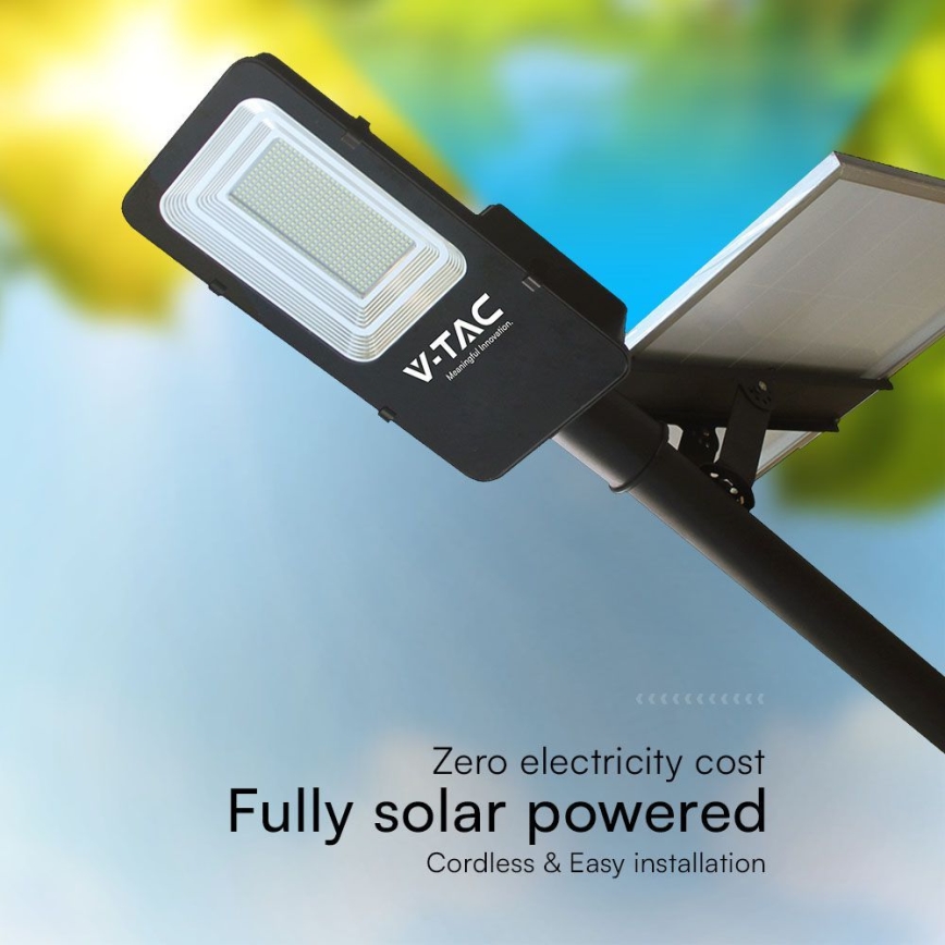 LED Димируем хибрид соларен улица лампа LED/50W/230V 4000K IP65 50000 mAh + дистанционно управление
