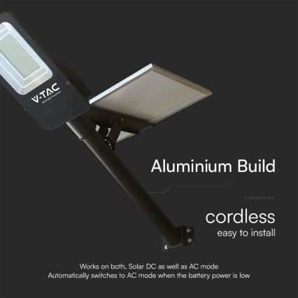 LED Димируем хибрид соларен улица лампа LED/50W/230V 4000K IP65 50000 mAh + дистанционно управление