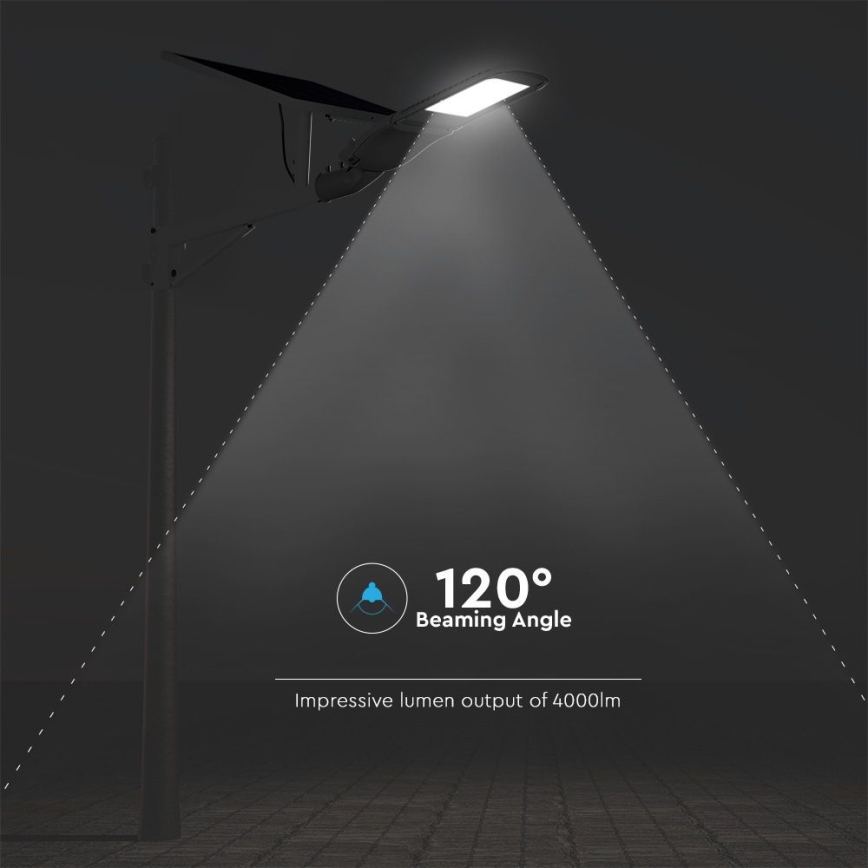 LED Димируем соларен улица лампа SAMSUNG CHIP LED/50W/6,4V 6000K IP65 30000 mAh + дистанционно управление