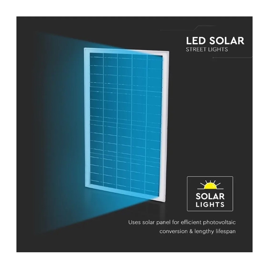 LED Димируем соларна улична лампа LED/50W/6,4V 4000K IP65 + дистанционно