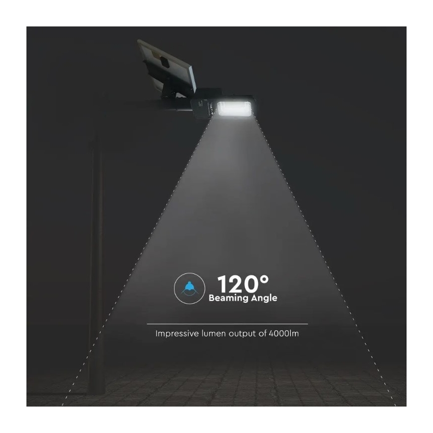 LED Димируем соларна улична лампа LED/50W/6,4V 4000K IP65 + дистанционно
