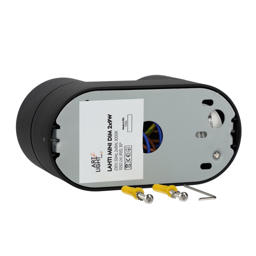LED Димируем спот LAHTI MINI 2xLED/9W/230V 3000K CRI 90 черен