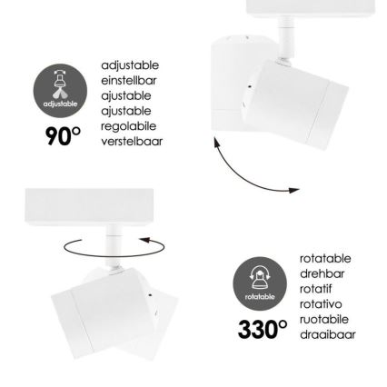 LED Димируем спот MANU 1xGU10/5,8W/230V бял