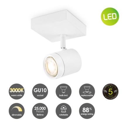 LED Димируем спот MANU 1xGU10/5,8W/230V бял