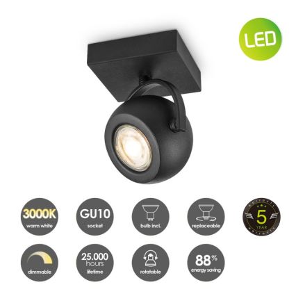 LED Димируем спот NOP 1xGU10/5,8W/230V черен