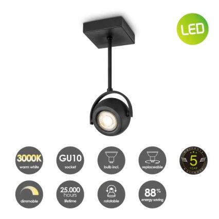 LED Димируем спот NOP 1xGU10/5,8W/230V черен