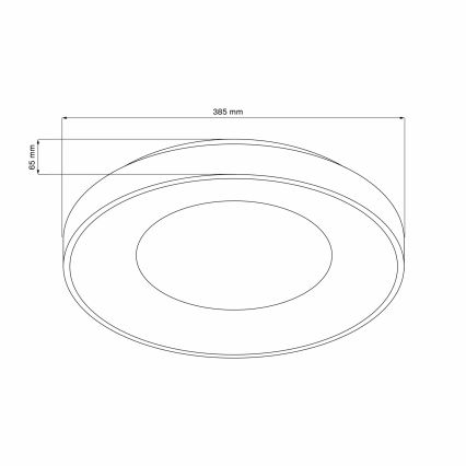 Димируем LED таванен осветител за баня WITOLD LED/48W/230V Ø 38,5 cm 3000-6000K IP44 + дистанционно управление