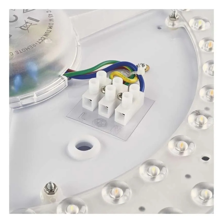 Димируемо LED таванно осветително тяло ILVI LED/45W/230V 2700-6500K диаметър 50 см дървесен декор + дистанционно управление