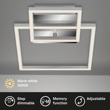 LED Димируем таванен плафон LED/12W/230V 3000K матов хром