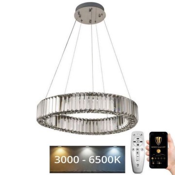 LED Димируем кристален полилей на нишка LED/40W/230V 3000-6500K лъскав хром + дистанционно управление